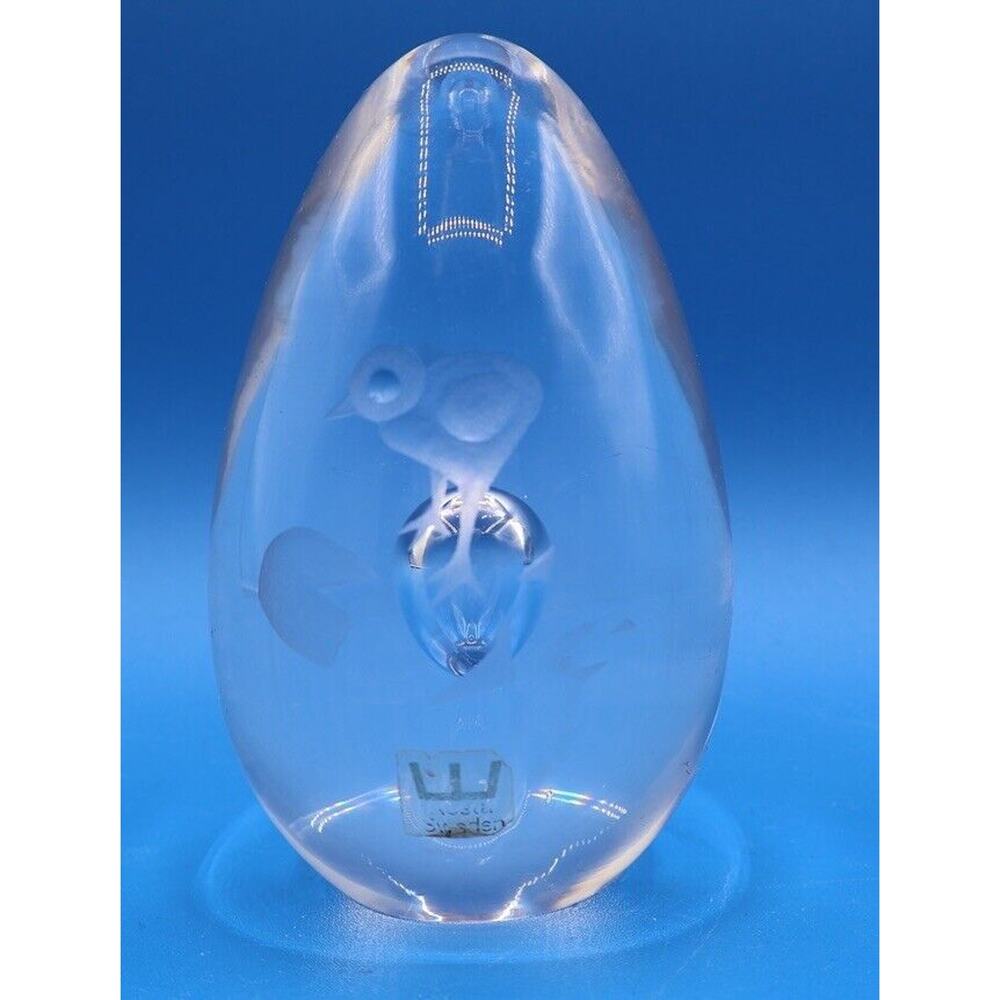 Vintage Glass‎ Kosta Lindstrand 96764 Chicken Egg Paperweight *Pre-Owned*